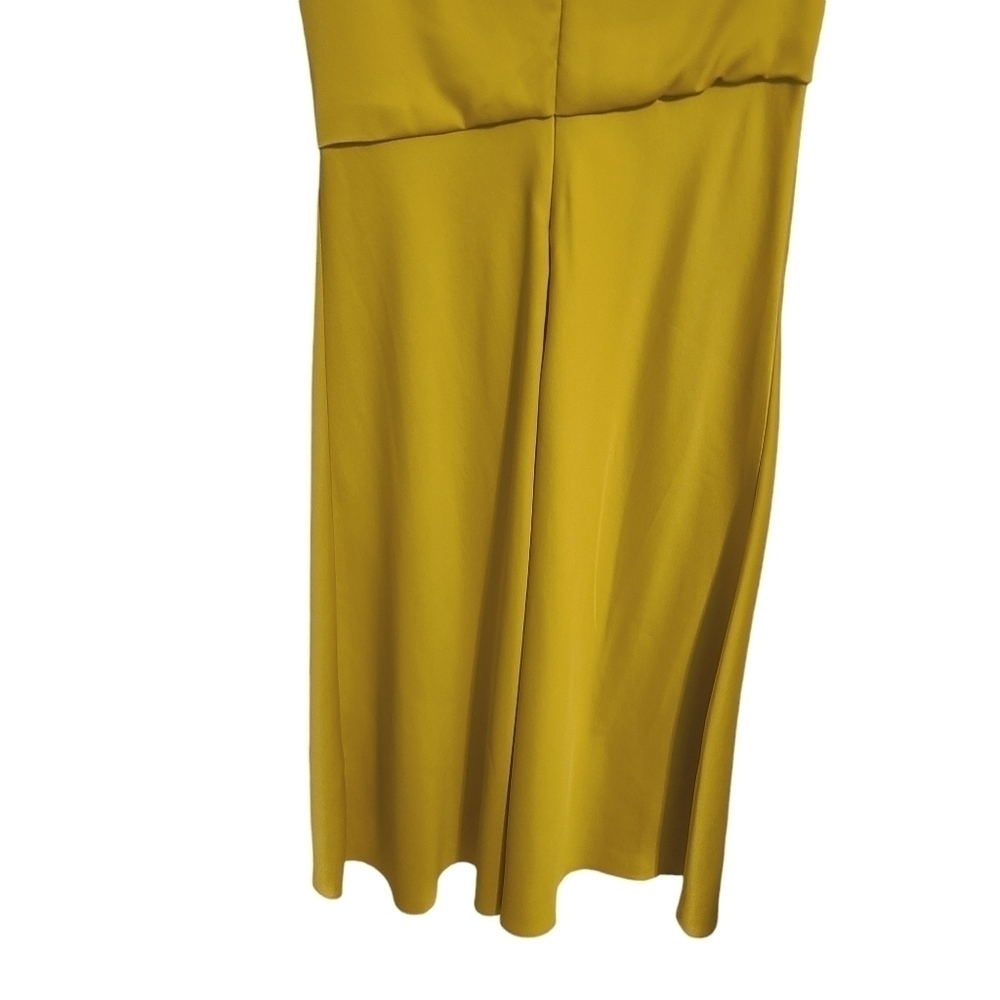 Just...Taylor | Women's Gold V-Neck Asymmetrical Hem Cocktail Dress (Size 16) - Picture 13 of 15